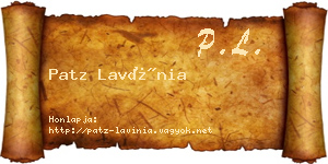 Patz Lavínia névjegykártya